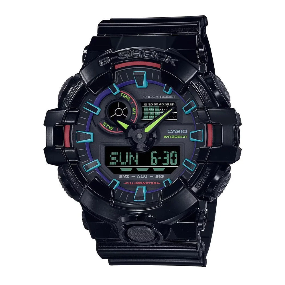 ساعت مچی مردانه عقربه ای برند کاسیو جی شاک Casio G-Shock مدل GA700RGB-1A